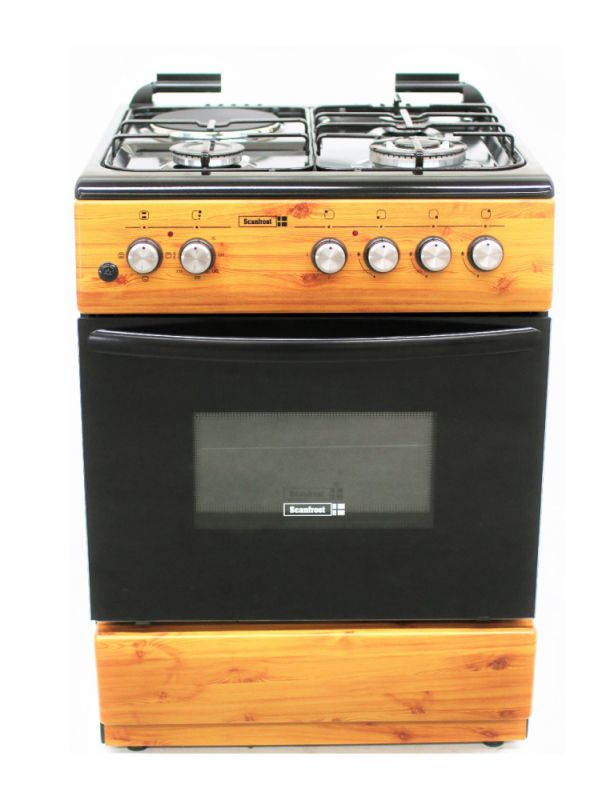 SCANFROST GAS COOKER WOOD - SFCK6312NG
