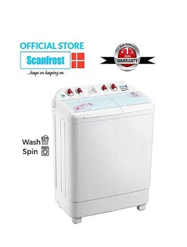 SCANFROST 6KG SEMI AUTOMATIC TWIN TUB WASHING MACHINE - SFSANTTD6
